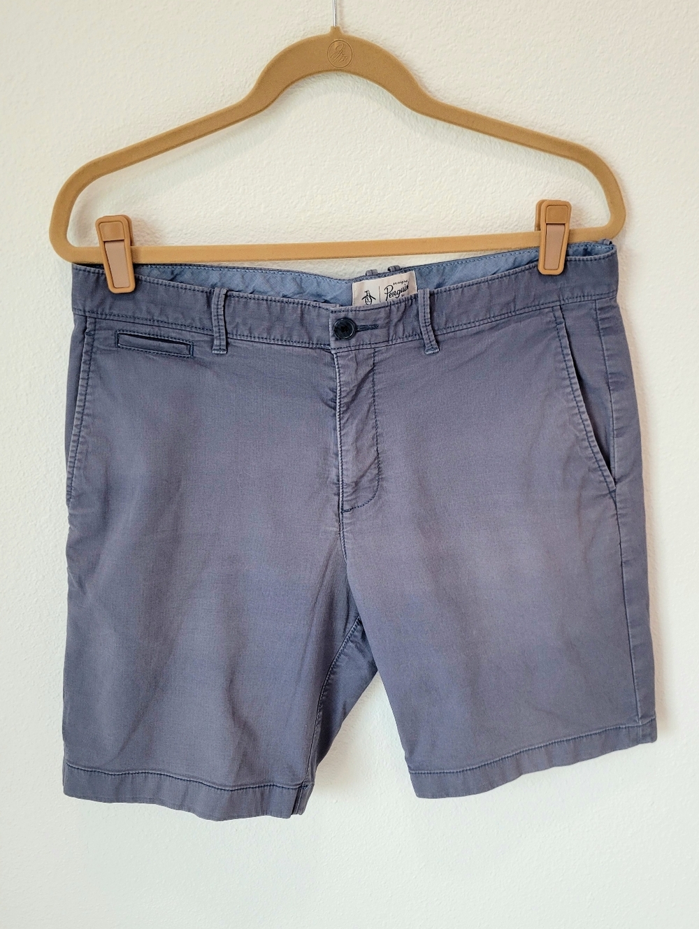 Original Penguin Men's 33 Slate Blue Cotton Blend Shorts Preppy‎